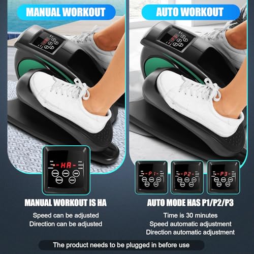 Under Desk Elliptical Machine - Quiet Pedal Exerciser for Seniors, Office & Home N263