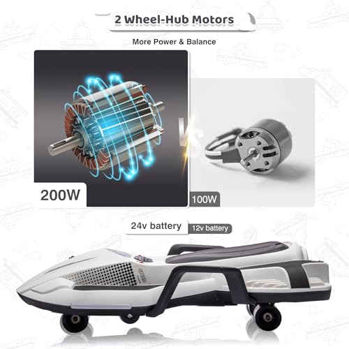 24V Electric Ride On Toy for Kids, Drift Cart with Side Handlebars, LED Lights & Music D29191