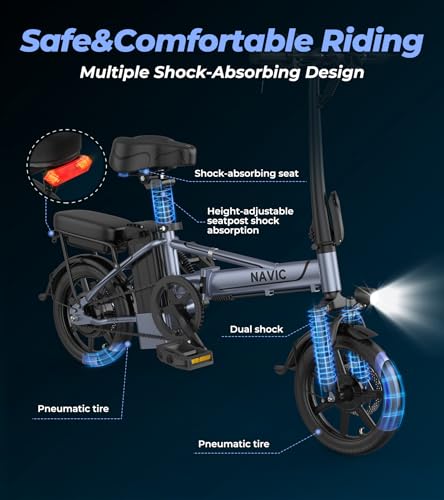 Electric Bike for Adults, 14" Folding Ebike, 750W Peak, Removable Battery, 22mph F42560