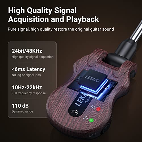 Wireless Guitar System 5.8GHz Transmitter Receiver for Electric Guitar Bass Q92598