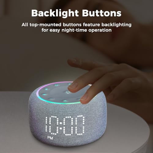 White Noise Machine Alarm Clock with Bluetooth Speaker and Night Light E3084