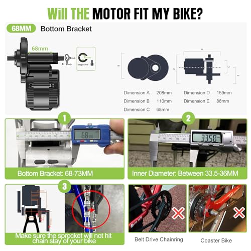 Mid Drive Ebike Conversion Kit with LCD Display I262091