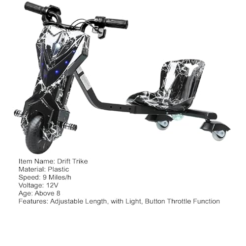 Electric Drift Trike for Kids, Adjustable Seat, 3-Wheel Drift Cart F42023