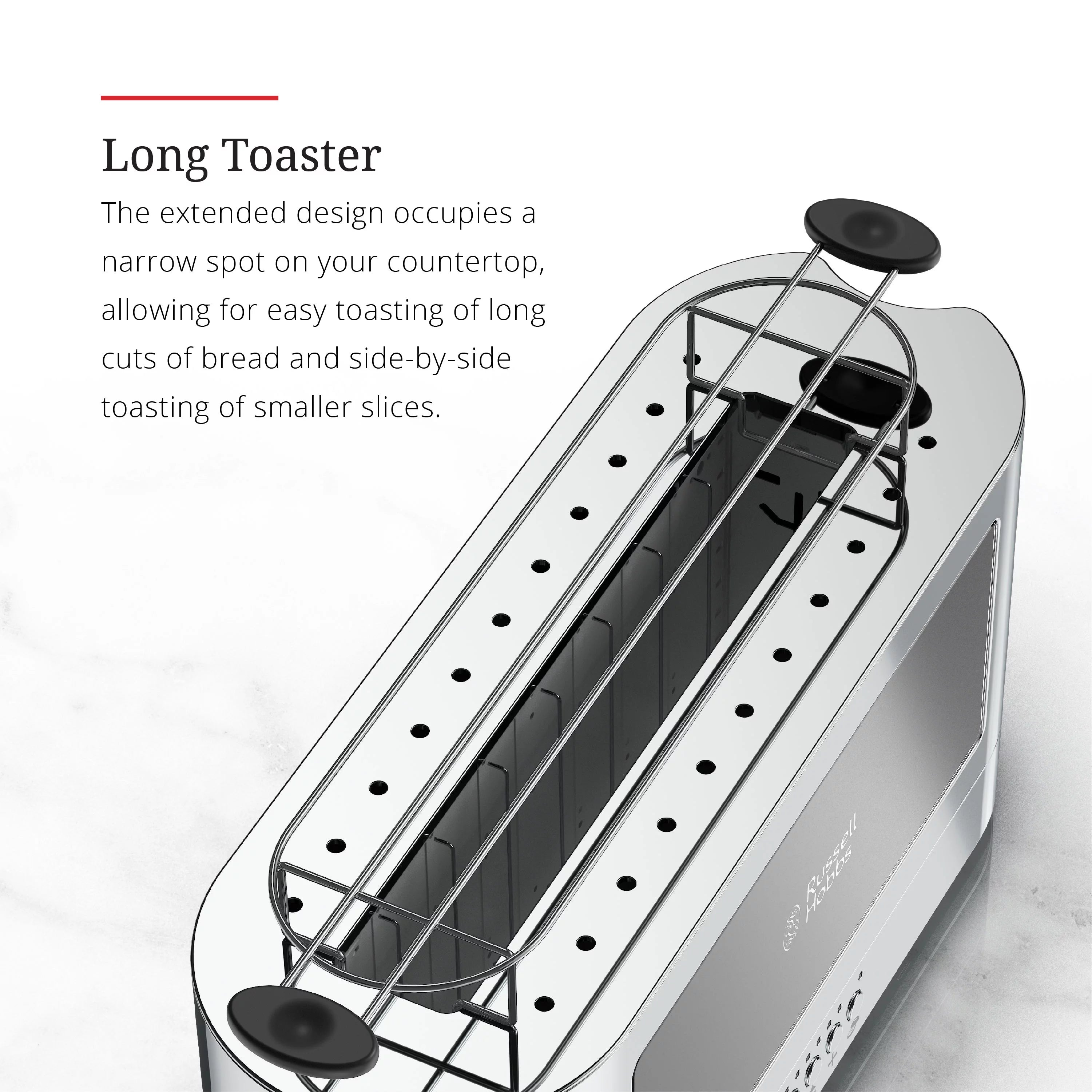 2-Slice Glass Accent Toaster, Black & Silver H6234