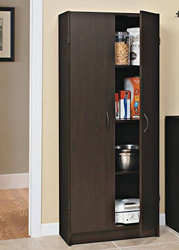 Pantry Cabinet with 2 Doors and Adjustable Shelves, White D388846