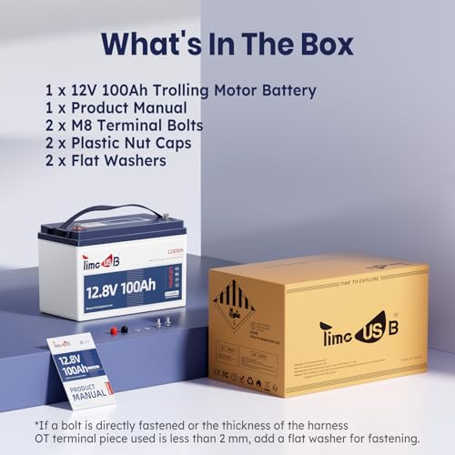 12V 100Ah LiFePO4 Marine Battery with Low-Temp Protection and 100A BMS X724