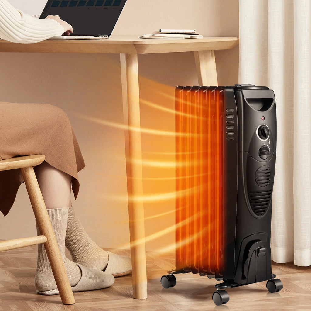 Electric Oil Filled Radiator Space Heater with Thermostat U816