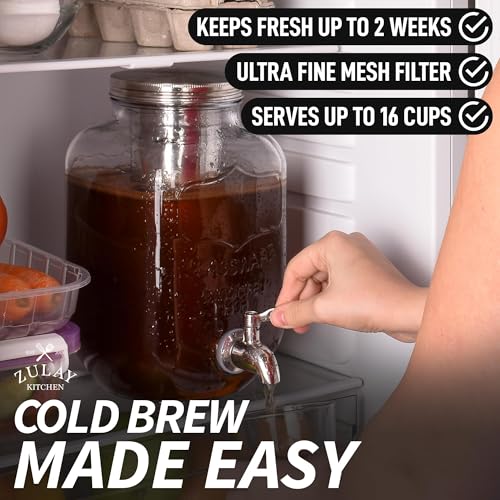 1 Gallon Cold Brew Coffee Maker with Stainless Steel Infuser R33551