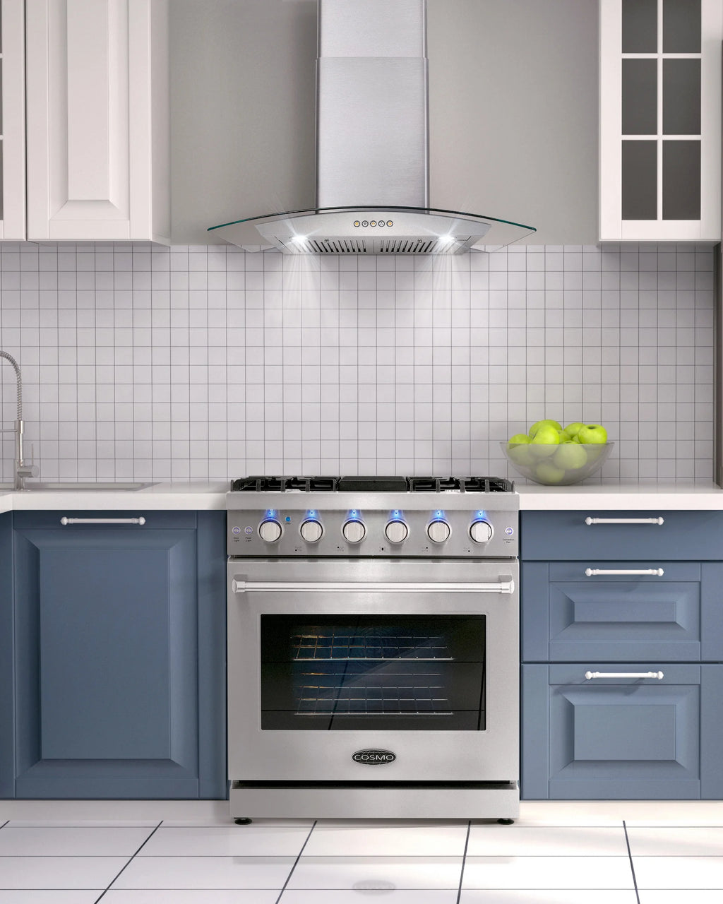 2 Piece Kitchen Appliance Package with 30" Gas Range & French Door Refrigerator B79837