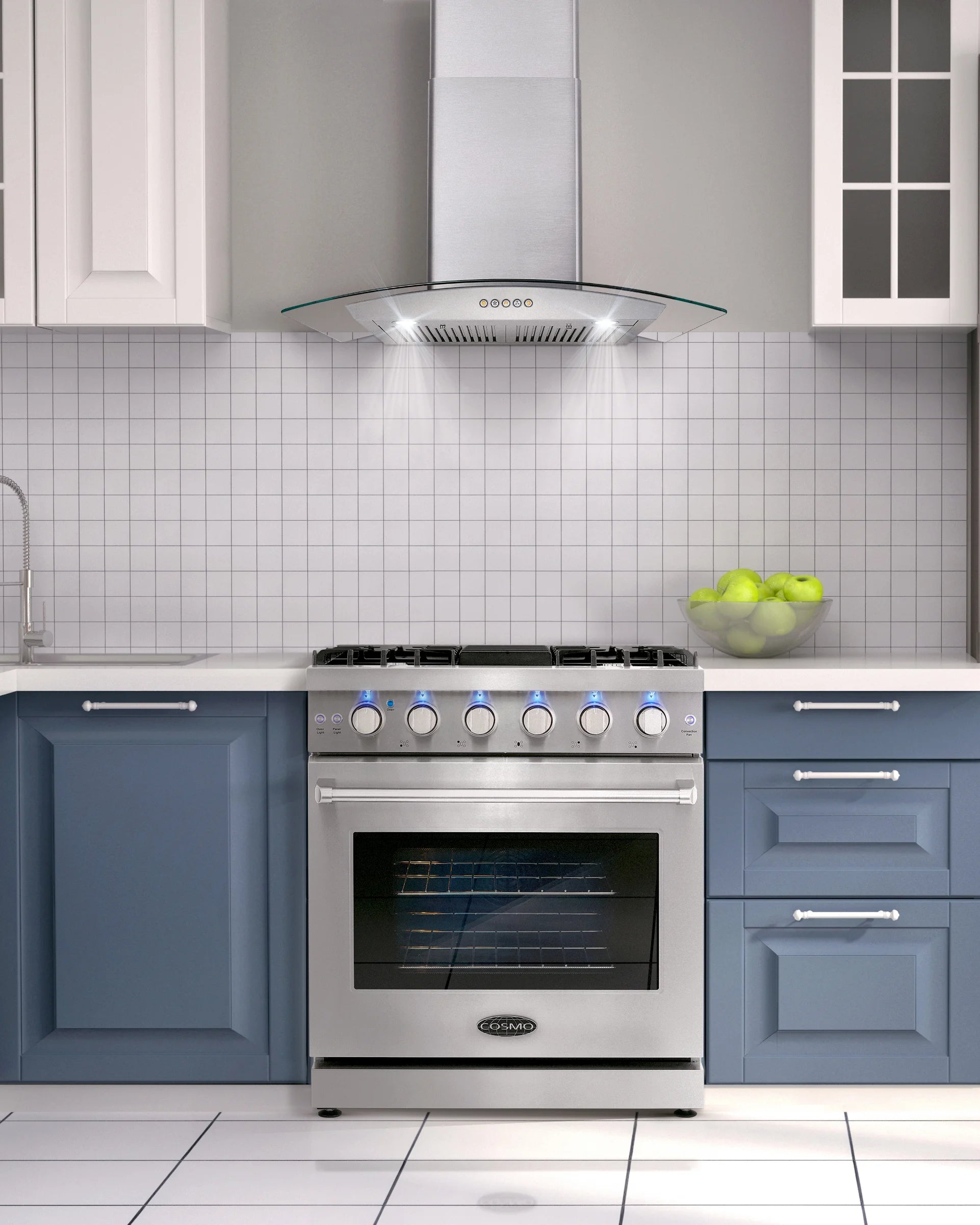 2 Piece Kitchen Appliance Package with 30" Gas Range & French Door Refrigerator B79837