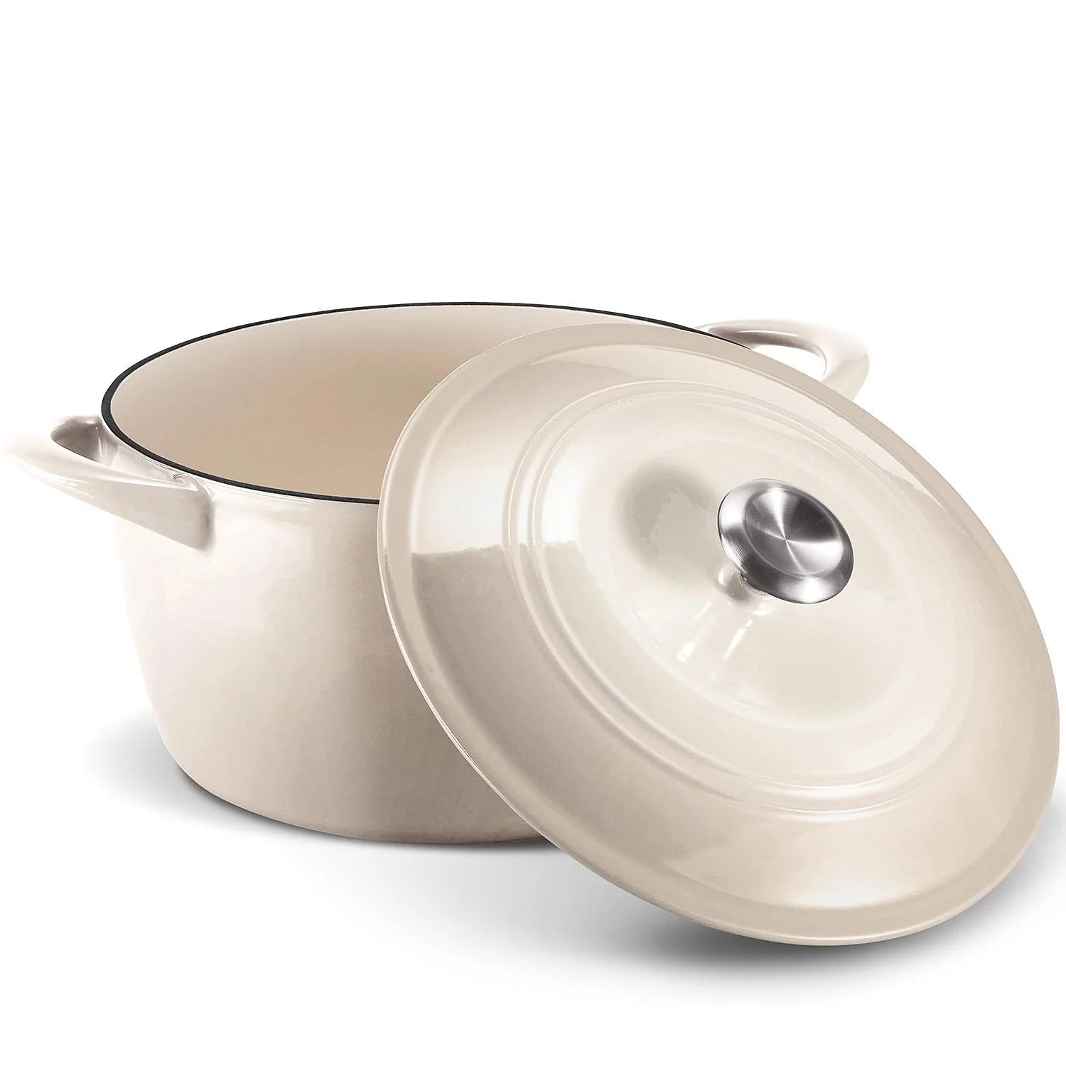 Enameled Cast Iron 7-Qt Covered Round Dutch Oven W972