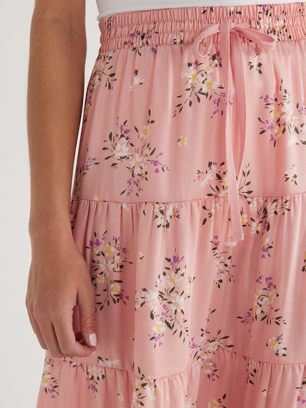Women's Tiered Maxi Skirt with Elastic Waistband L719