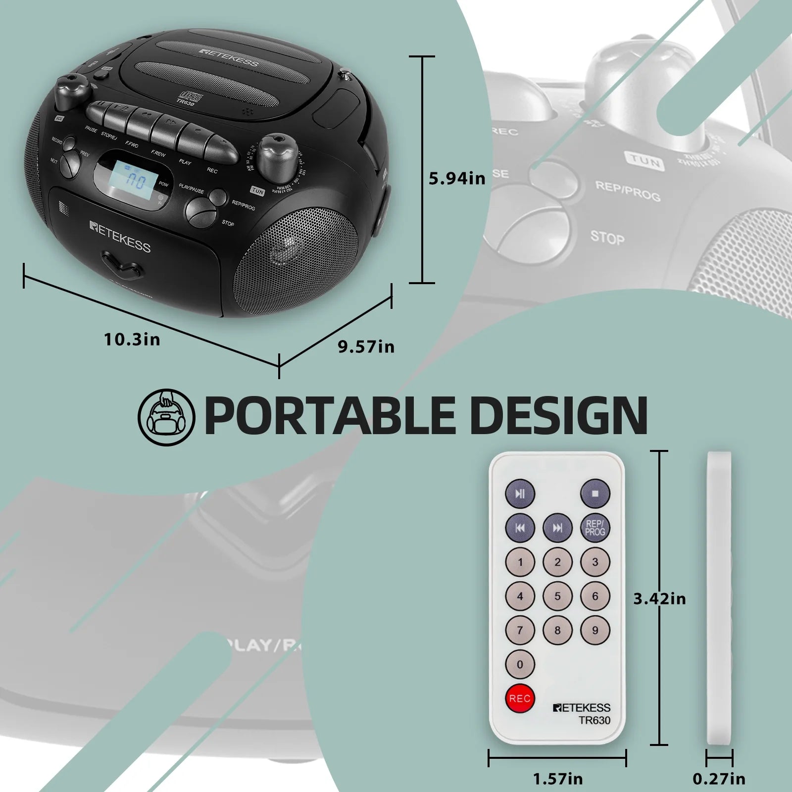 CD and Cassette Player Combo, Portable Boombox with AM FM Radio, MP3, USB, Micro SD X73185