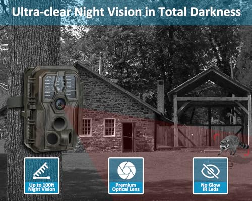 Trail Camera, 64MP 1296p, Night Vision, Motion Activated, Waterproof S1370