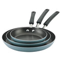 Farberware 3 Piece Set Easy Clean Aluminum Nonstick Frying Pans/Fry Pans/Skillet, Aqua