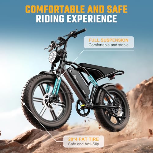 Electric Bike for Adults, 1500W Peak Brushless Motor, 28 MPH, 60 Miles, Fat Tire L32113