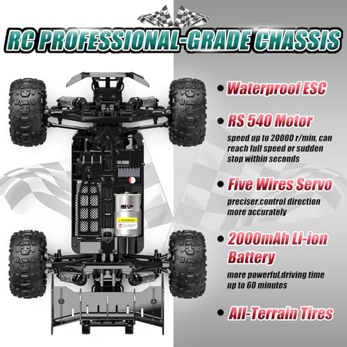 1/14 RC Car 4WD All Terrain Off Road Truck 60 Mins Runtime A50387