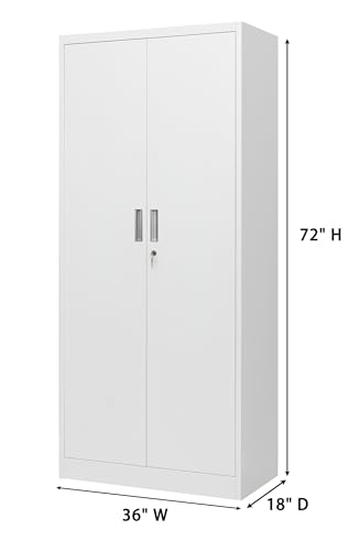Metal Storage Cabinet with Adjustable Shelves, White W537131