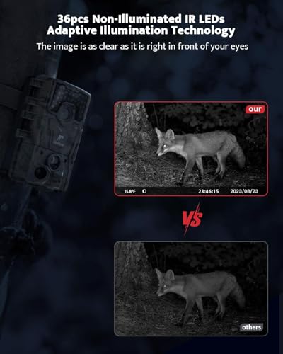 4K 36MP Trail Camera with Night Vision and 32GB Card D374377