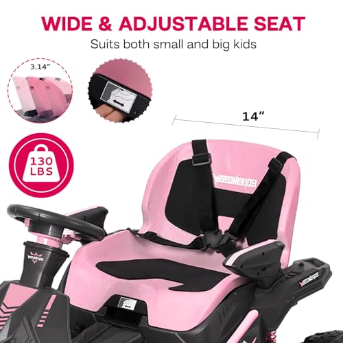 24V Ride on Toy for Big Kids with 4 Motors, Bluetooth Speaker, Adjustable Seat J34962