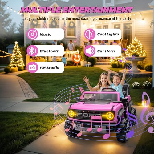 2 Seater Ride On Car for Kids, 24v Electric Truck with Remote Control, Blue O82727