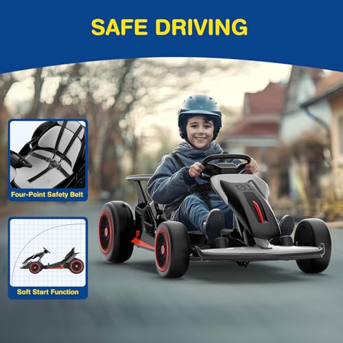 24V Electric Go Kart for Big Kids with 5-Point Safety Belt L11939