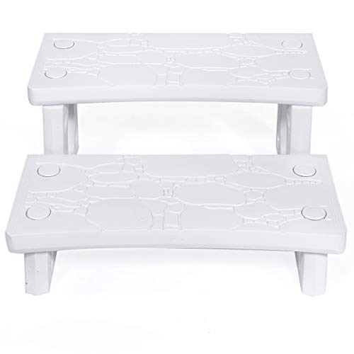 2-Step Spa Hot Tub Pool RV Deck Steps, Lightweight Sided Step G8697