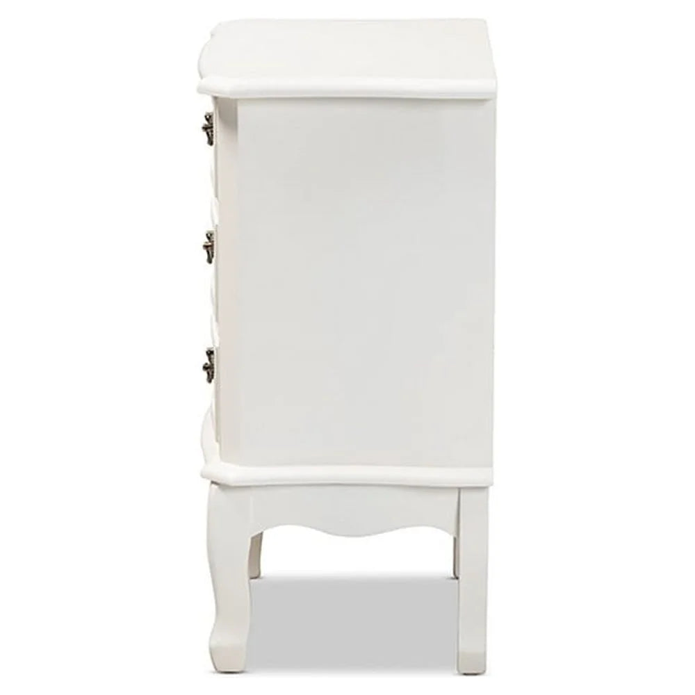 French Country 3-Drawer Wood Nightstand Q41323