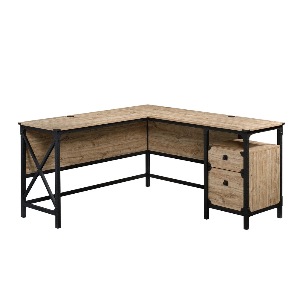 L-Shaped Desk, Milled Mesquite Finish C89994