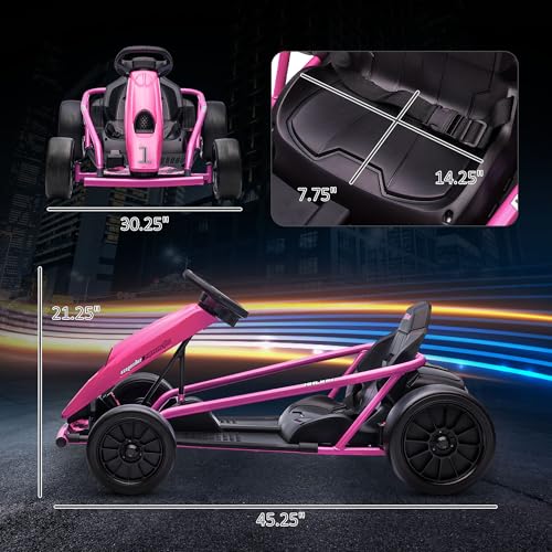 Electric Go Kart Ride On Toy for Kids 8-12, White B8407