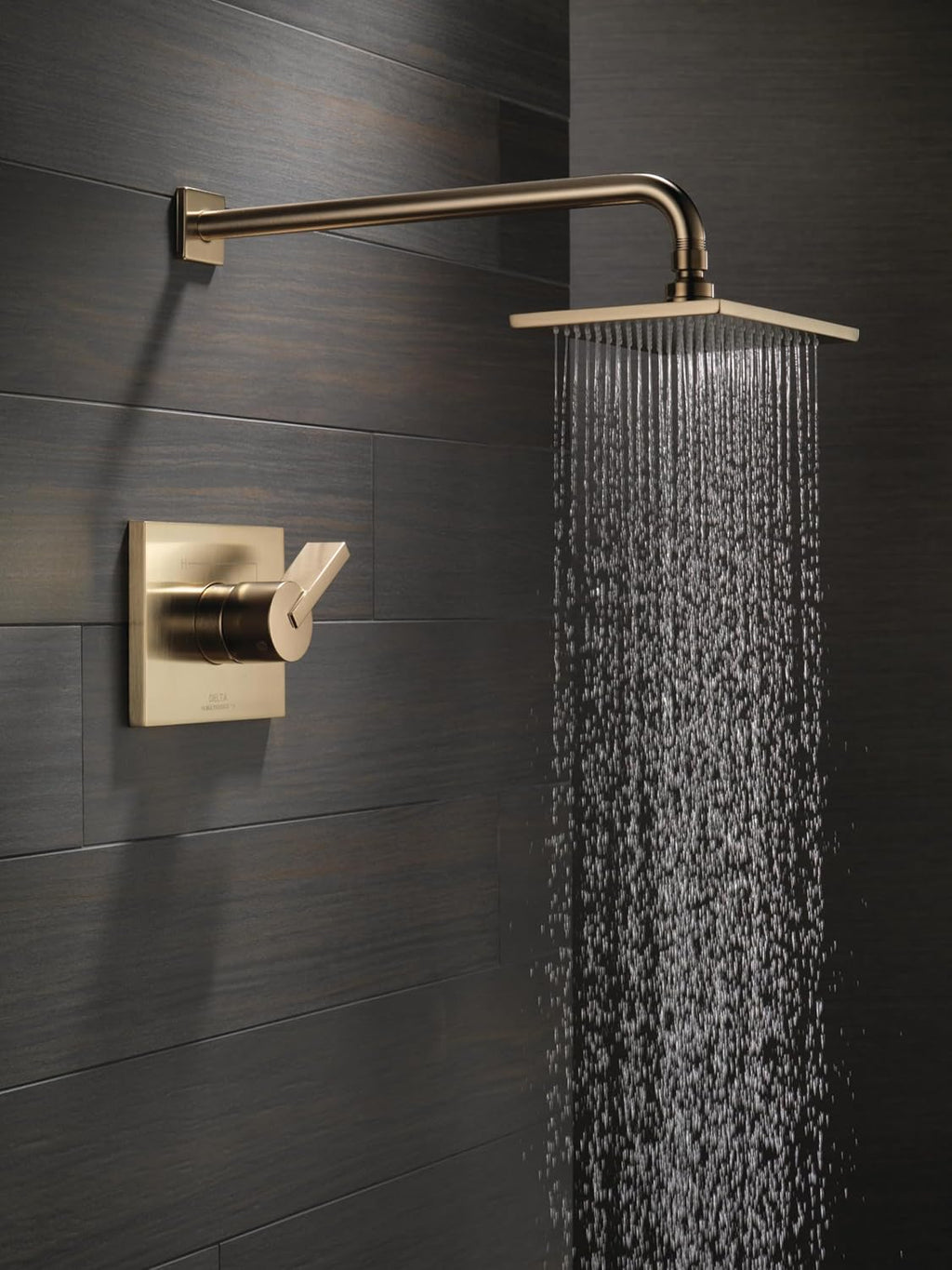 Single-Function Shower Faucet Set with Rain Shower Head, Champagne Bronze S346