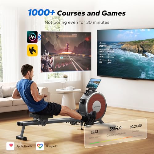 Magnetic Rowing Machine for Home, 16 Levels, Quiet Resistance, 350lbs Capacity D864861