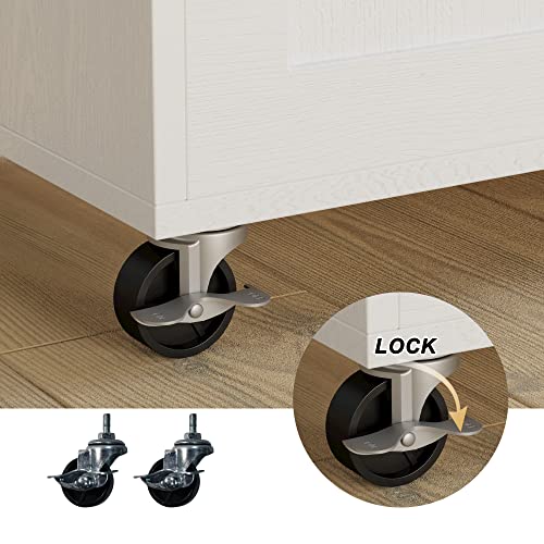 Kitchen Island with Storage, Rolling Cart with Drop Leaf and Charging Station H744