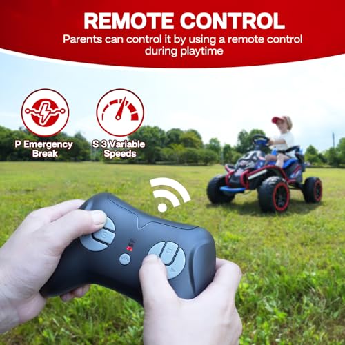 24V Ride on Toy for Big Kids with 4 Motors, Bluetooth Speaker, Adjustable Seat J34962