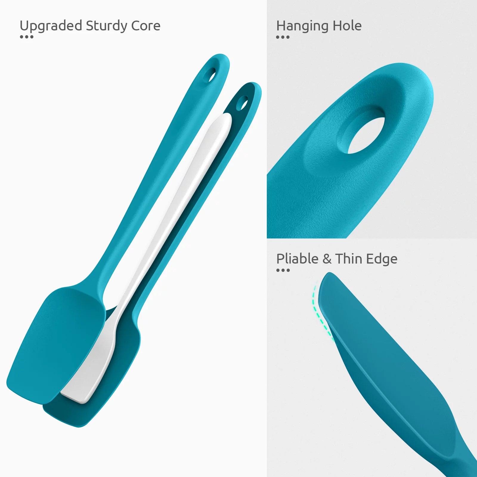 Silicone Spoon Spatula Set of 3, BPA-Free Food Grade, Heat Resistant up to 600°F A132