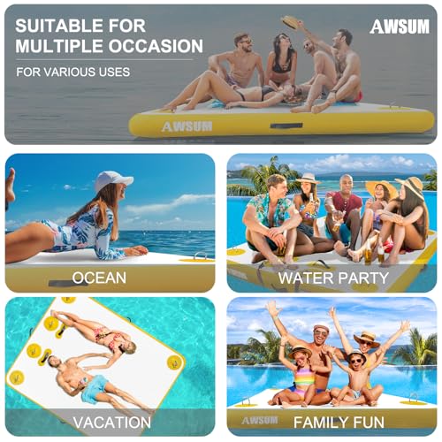 Inflatable Floating Dock Platform for Pool Beach Ocean Y75577