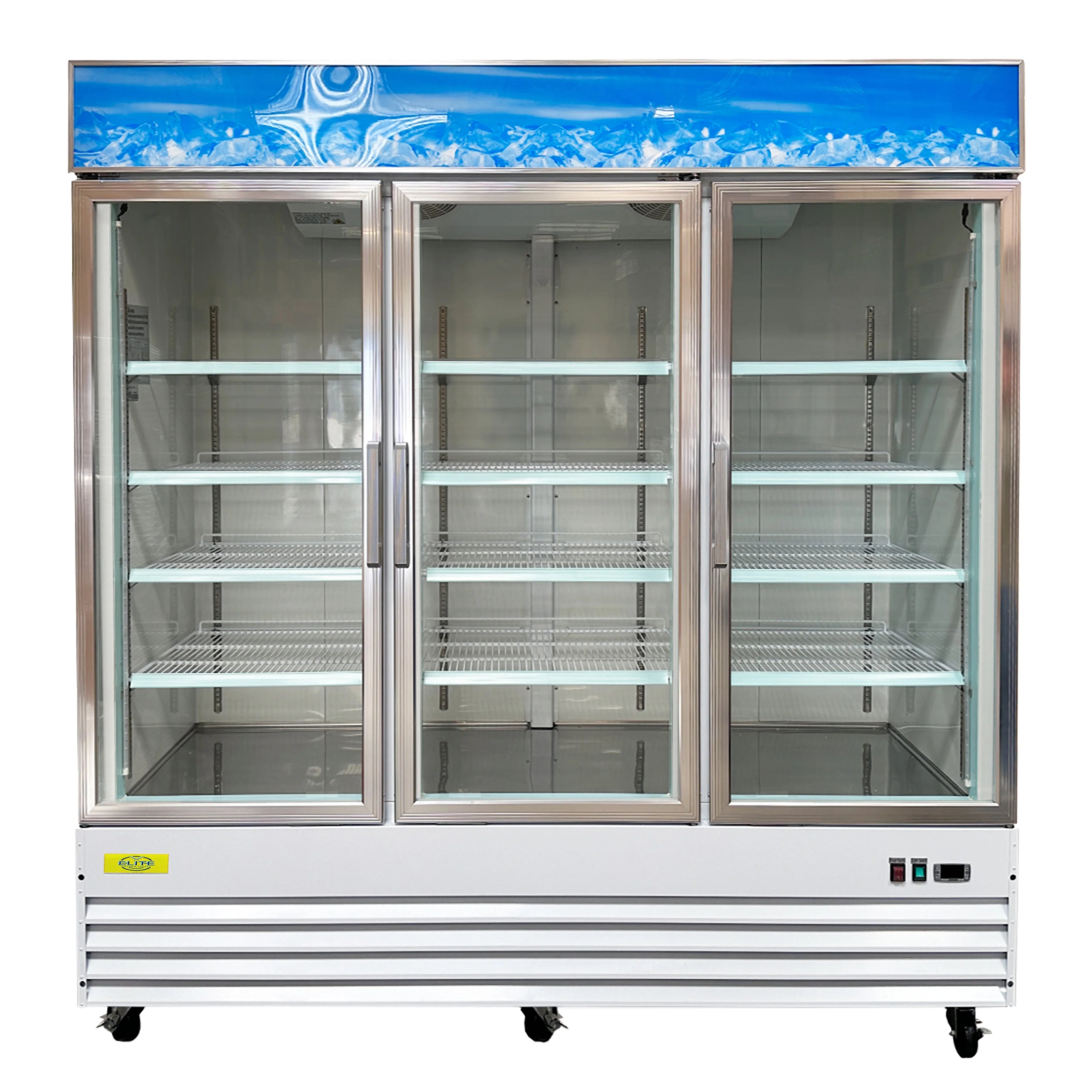 Three Glass Door Merchandiser Cooler, Commercial Refrigerator, 53 Cu. ft. A8714