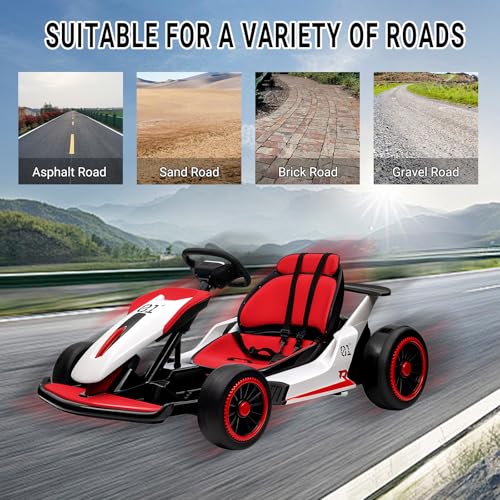 Electric Drift Kart for Kids, 24V, 2x200W Motor, Ages 6+ C51228