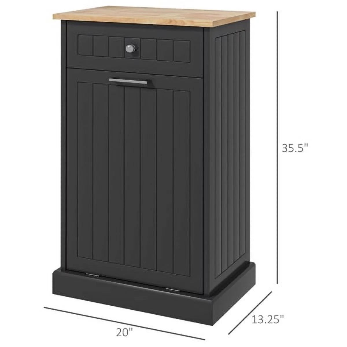 Tilt Out Trash Bin Cabinet with Drawer, Freestanding Laundry Sorter M867356