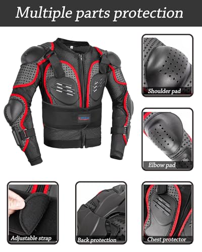 Kids Motorcycle Jacket with Chest Back Elbow Protection A980