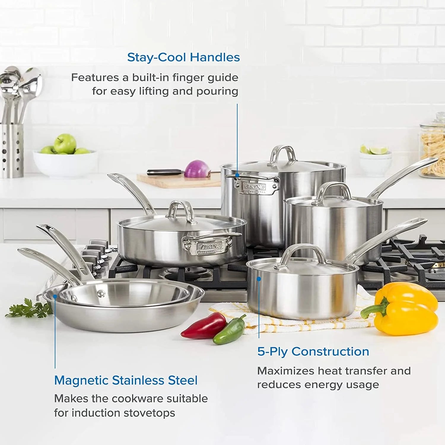 5-Ply Stainless Steel Cookware Set 10 Piece I443