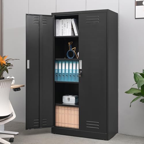 Metal Storage Cabinet with Adjustable Shelves, White W537131