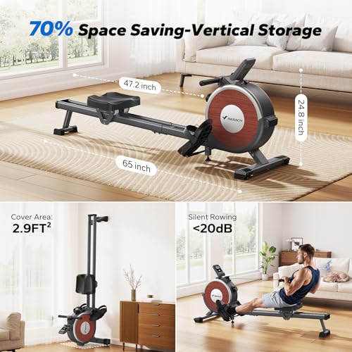 Magnetic Rowing Machine for Home, 16 Levels, Quiet Resistance, 350lbs Capacity D864861