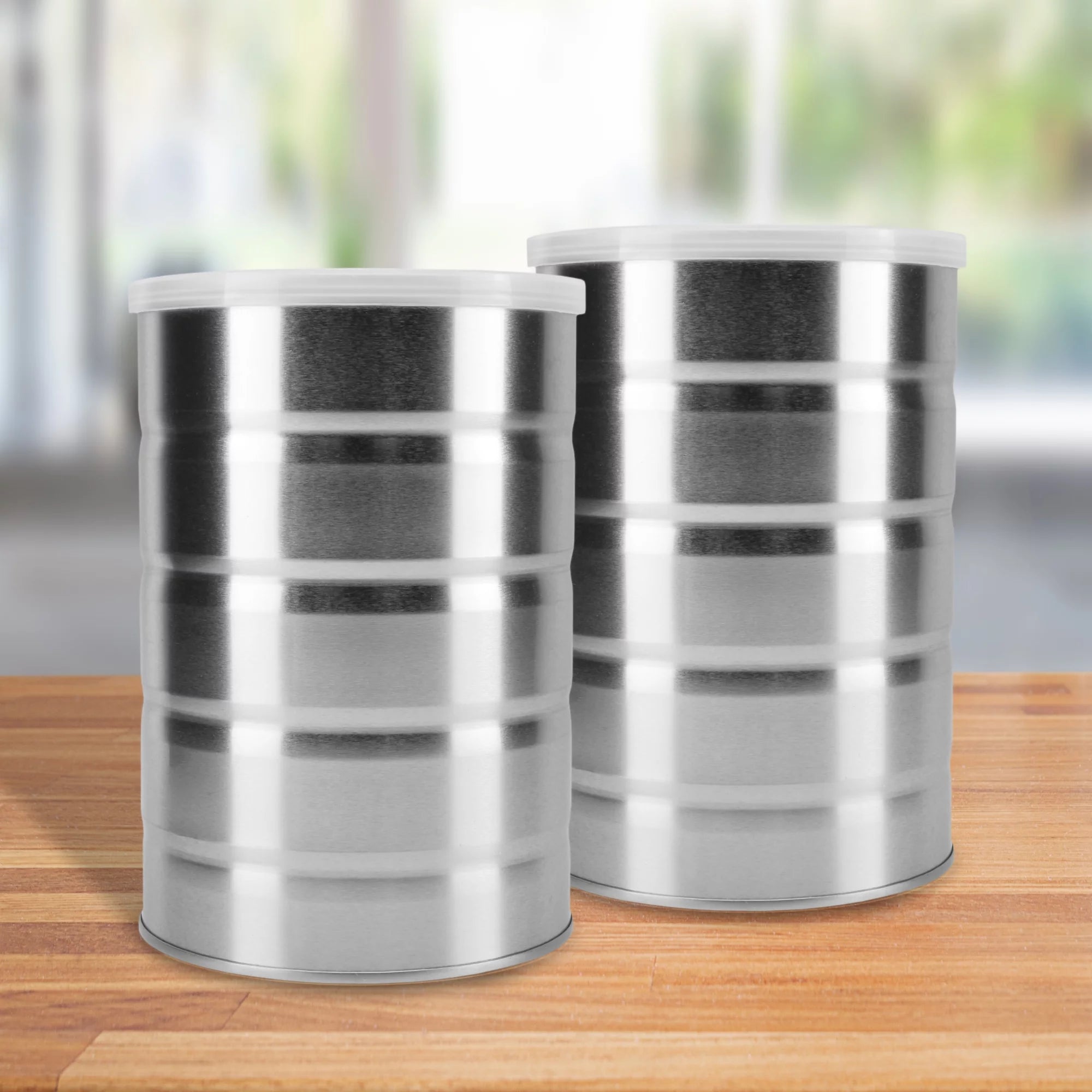 Metal Coffee Cans for Kitchen Storage and Crafts (4-Pack) Y155