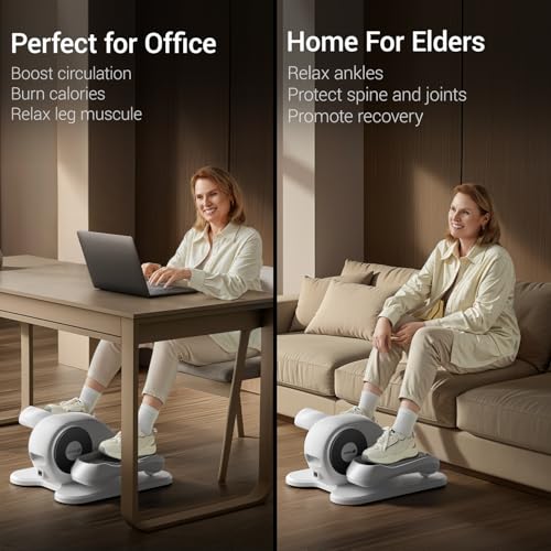 Under Desk Elliptical Machine, Portable Seated Leg Exerciser with Remote M69104