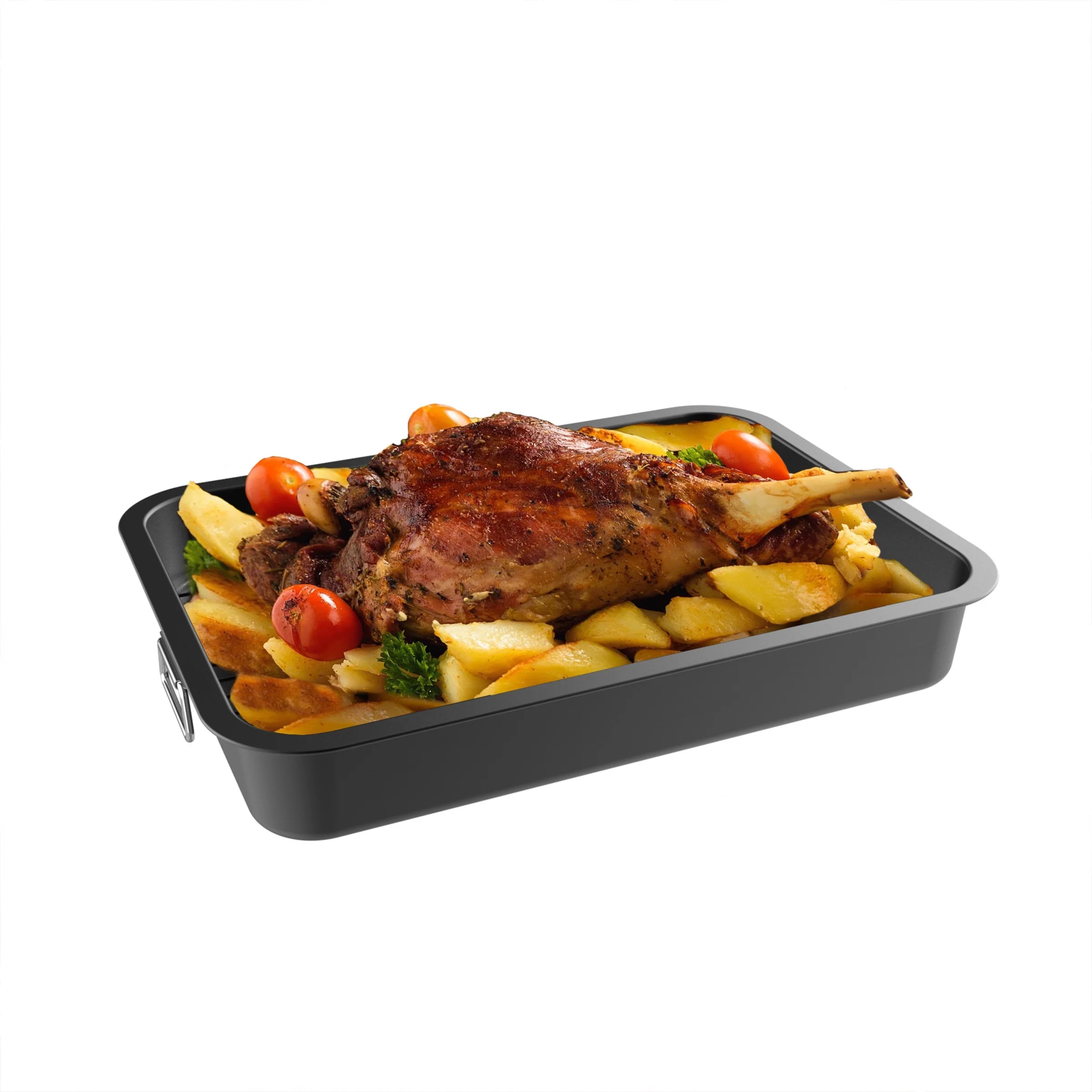 Nonstick Oven Roasting Pan with Flat Rack and Tray H507