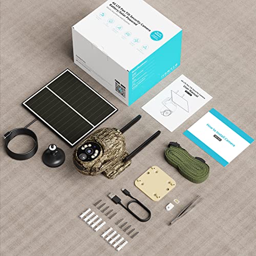 Cellular Trail Camera 4G LTE with Solar Panel, Motion Activated, 2K Night Vision E2472