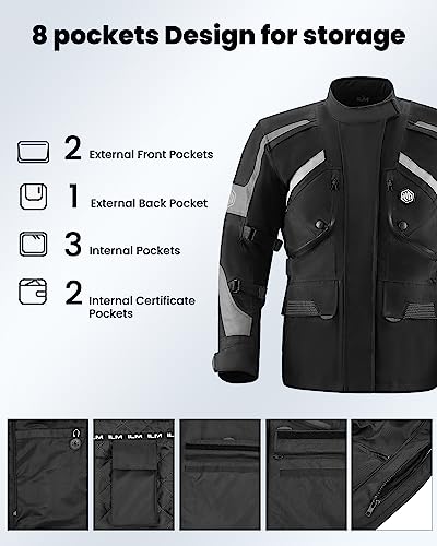 Motorcycle Jacket Adventure Riding Armored Airflow Waterproof I32416