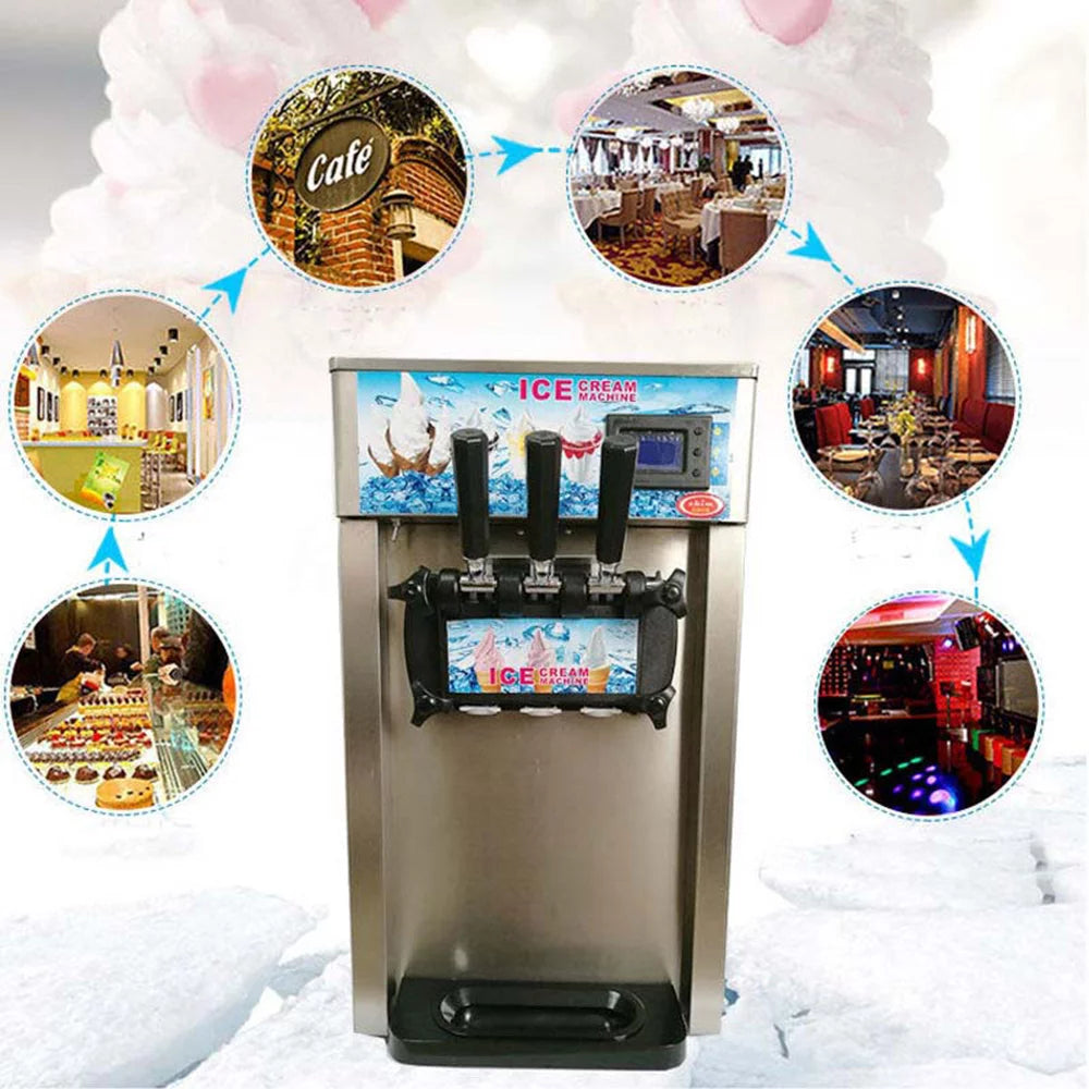 3 Flavor Soft Serve Ice Cream Machine 1400W Q1931
