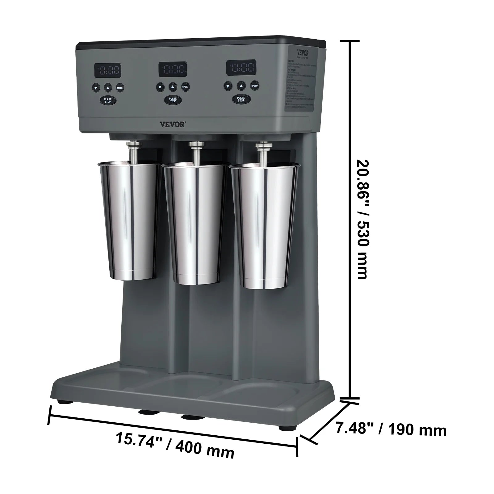Milkshake Maker Stainless Steel Electric Blender with LED U640459